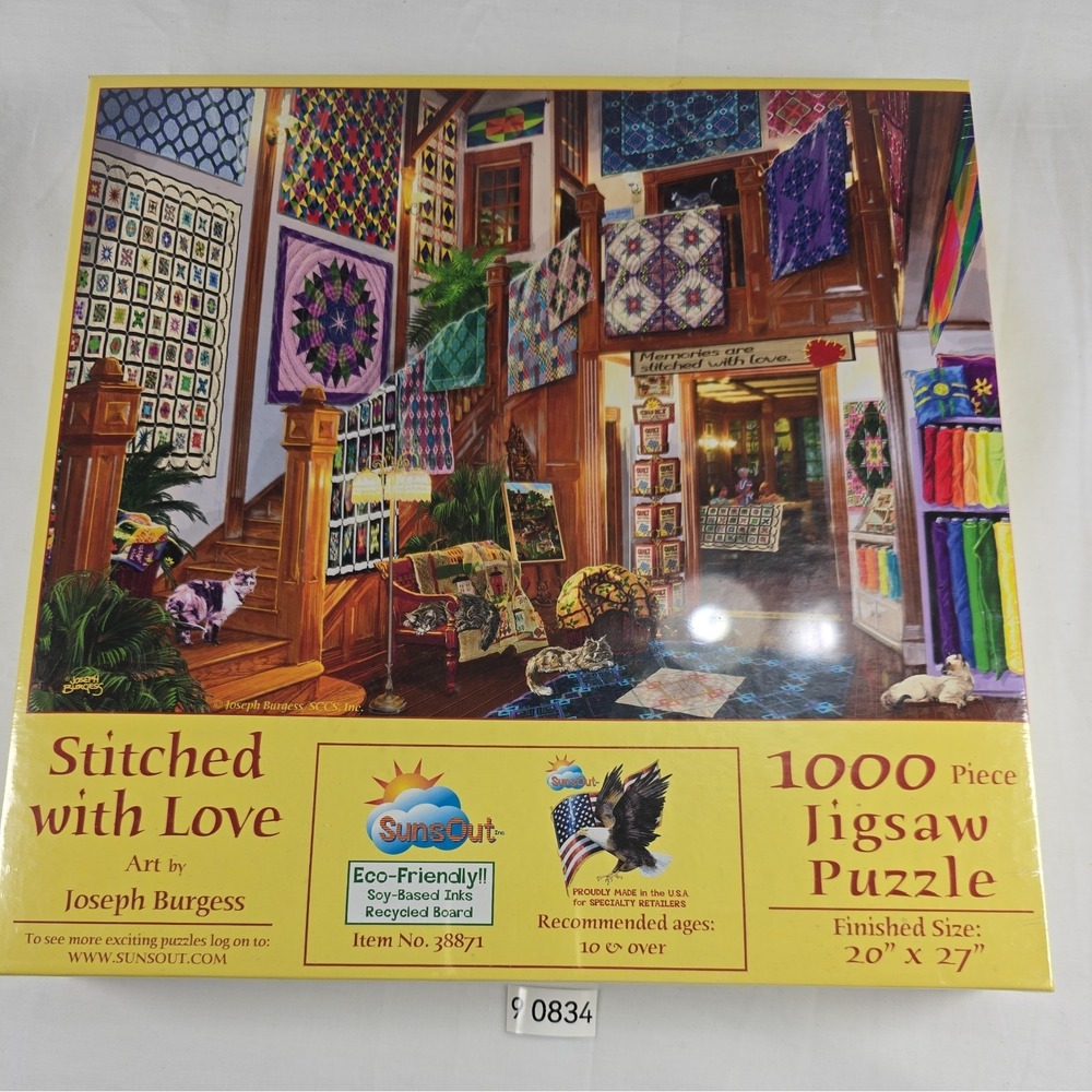 NEW Stitched With Love 1000 Piece Jigsaw Puzzle Art by Joseph Burgess SunsOut